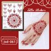 Nuevas Pegatinas de Tatuaje de Henna Transfronterizas Ruikalong Marrón-Rojo Encaje Dorso de la Mano Tatuajes Impermeables Indios