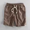 Algodón y Lino Frescos y Cómodos Comercio Exterior Original Verano Hombres Transpirables Lino Rectos Casuales Pantalones Cortos Pantalones de Cinco Puntos Modernos