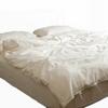 Funda de edredón estilo japonés de algodón lavado Clase A para casa de huéspedes Funda de almohada blanca pura calidad hotelera Sábana Bajera Ropa de cama para dormir color nude 4