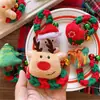 Nuevo estilo coreano para niños, vacaciones de Navidad, felpa, cuerda retorcida, niña, lindo alce, árbol de Navidad, campana colgante, aro grande para el pelo