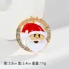 Broche de Guirlanda de Natal Estilo Retrô com Esmalte e Design de Diamante, Versátil de Luxo Leve para Pin de Terno de Festa