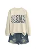Amazon eBay site independente casual e estiloso feminino mama hóquei no gelo estampa de leopardo esportivo outono e inverno moletom comércio exterior transfronteiriço