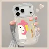 Funda de teléfono linda de gato de dibujos animados para Apple 16pm, iPhone 17, 15 con doble soporte, 18 silicona, 14 exterior