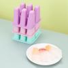 Molde de picolé de 6 furos molde de sorvete de silicone de grau alimentício máquina de moer cubo de gelo congelado caseiro bandeja de gelo para casa de crianças