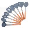 Cross-border venda quente silicone utensílios de cozinha 9 PCs antiaderente colher de cozimento pá de cozinha suprimentos de aço inoxidável espátula colher de sopa conjunto