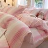 Conjunto de Quatro Peças de Cama Waffle de Algodão Puro de Classe A para Gestantes e Bebês de Luxo Leve de Alta Qualidade Lençol de Algodão Puro Capa de Edredom Cobre-leito 4