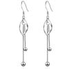 Gancho de Orelha com Borla Longa Torcida Design de Gota de Orelha com Diamante para Mulheres Senso de Design Popular na Internet Tendência Joia de Orelha Gancho de Orelha