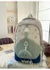 Mochila Nueva Estilo Japonés Ins de Alto Valor Estético, Colores Frescos y Dulces Bloqueados por Color para Estudiantes de Secundaria y Preparatoria, Mochila Ligera de Viaje