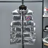 Chaleco Brillante Europeo Transfronterizo Lavable para Hombre de Algodón Plumón con Cuello Vertical Talla Grande Casual Chaleco Superior Combinable