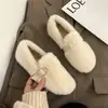 Sapatos Peludos Femininos 2026 Inverno Outdoor Solado Grosso Com Pelúcia Slip-on Mocassins Quentes Fada Grávidas Algodão Piao Sapatos Individuais