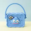 Monedero de silicona con forma de cueva cuadrada para niños, bolso cruzado para caminar, divertido y bonito bolso de silicona para cambio.