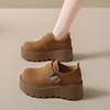 Mocasines Slip-On de Plataforma para Mujer, Estilo Birkenstock, Suela Gruesa, Zapatos Nuevos Versátiles que Aumentan la Altura para Mujeres Bajitas, Otoño 2025, Blanco