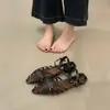 Sandálias para Pés Suados, Novo Estilo de Verão Sandálias Anabela Trançadas Estilo Romano para Mulheres, Estilo Retrô, Sapatos Versáteis e Confortáveis