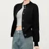 Suéter Sencillo Estilo Japonés Pequeño Abrigo para Mujer 2025 Otoño e Invierno Nuevo Delgado Corto Casual Bolsillo Cardigan de Punto