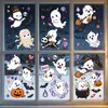 Pegatinas electrostáticas para ventana de dibujos animados lindas de fantasma y momia, murciélago, gato negro, vidrio, decoración de ventana de Halloween, venta al por mayor