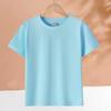 Camiseta de Algodón Puro de Manga Corta Holgada de Media Manga para Hombre con Cuello Redondo Casual Versátil Ropa para Niños Logo Personalizado Color Sólido Camiseta para Niños