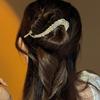 Grampo de cabelo para mulheres com cabelo na parte de trás da cabeça, acessórios de cabelo de fivela de sapo de strass de alta qualidade, grampo de uma palavra, acessórios para a cabeça, grampo de celebridade da Internet