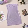 12147 Vestido Tubo Elástico Ajustado Transfronterizo Europeo y Americano Nuevo con Lunares y Diseño Hueco, Vestido Bodycon Sexy para Mujer