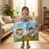 Temporada de Volta às Aulas Bolsa Tote de Tecido Oxford Bolsa para Guardar Colcha de Algodão para Jardim de Infância Sacola de Organização Impermeável com Desenho para Roupa de Cama Infantil