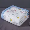 Manta Toalha de Banho para Bebê, Algodão Classe A, Gaze de Seis Camadas, Estampa de Desenho Animado, Manta Absorvente Ampliada para Recém-Nascidos e Crianças, Algodão Puro Classe A