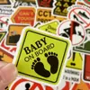 50 Señales de Advertencia Impermeables Desmontables Pegatinas para Maleta Carrito Motocicleta Coche Pegatinas de Graffiti Impermeables Desmontables