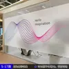 Pegatinas de Vidrio Esmerilado para Oficina con Líneas de Colores, Personalización de Logo de Empresa, Película de Protección de Privacidad para Puertas y Ventanas