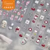 Pegatinas para Uñas Repujadas Tomoni Dulces Pegatinas para Uñas Estilo Princesa Infantil Tela a Cuadros de Fresas Material de Diario de Dibujos Animados