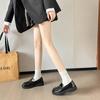 Weiwei Girl 1083-2 Mocasines de Suela Gruesa para Mujer Zapatos Negros sin Cordones Zapatos de Cuero Estilo Británico para Mujer con Tacón Grueso