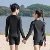 Traje de baño Pantalones de manga larga para niños y niñas Nuevo Protección solar Secado rápido Traje de buceo dividido Traje de baño