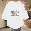Top de mujer con descuento por sobrestock, manga tres cuartos, nueva camiseta primavera-verano, holgado y adelgazante, adecuado para madres de mediana edad y mayores, disimula la barriga