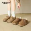 Zapatos Mula de Suela Gruesa Augusden para Mujer 2026 Nuevo Estilo de Invierno con Forro Polar Añadido y Zapatos de Algodón Engrosados Mocasines sin Cordones