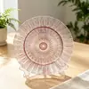 Plato de Vidrio de Cristal Estilo Nórdico de Comercio Exterior, Plato de Cena Redondo Estilo Occidental, Platos de Alto Valor, Venta al por Mayor, Directo del Fabricante