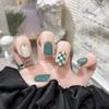 Manicura Uñas Portátiles Ins Blanqueamiento Avanzado Francés Estudiante Parche de Manicura Portátil Uña Postiza de Longitud Media Producto Terminado
