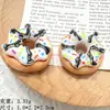Juguete de Comida de Simulación Rosquilla Pegamento de Crema Accesorios Piezas de Resina Zuecos DIY Pinzas para el Cabello Hechas a Mano Adornos para el Cabello Llaveros