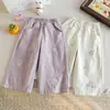 Calça Infantil Primavera e Outono 2026 Nova Moda Outono Roupa de Bebê Casual Calça Longa Outono Tendência Calça de Pernas Largas Infantil