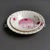 Louça de melamina estampada prato de melamina prato pequeno redondo canelado 5 polegadas 6 polegadas prato lanche lanche prato de lanche