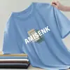 2025 Manga Corta Juvenil Moderna Camiseta al por Mayor Nueva de Primavera y Verano Camiseta de Manga Corta Hombre Talla Grande Holgada Media Manga Camiseta Interior para Hombre Algodón