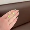 Brincos Angulares de Olho de Gato Folha Tendência Coreana e Japonesa Exquisitos Nicho Moda Temperamento Populares Versáteis para Mulheres