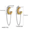 Pendientes Bicolor de Oro de 18 Quilates y Plata, Pendientes Sencillos de Cadena Doble en Forma de C Brillantes, Pendientes Transfronterizos Punk Europeos y Americanos de Amazon