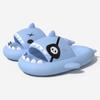 Nuevas Pantuflas de Tiburón Degradado de Verano 2025 Suela Gruesa Antideslizante Cuadros Zapatos Caseros para Uso Exterior