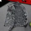 Jaqueta Masculina de Marca Tendência Primavera Estilo Coreano Slim-fit Casual Top Jaqueta Jeans Listrada Duffian Masculina Tendência