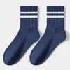 Calcetines Clásicos de Otoño e Invierno para Hombre, Estilo Universitario a Rayas, de Media Pantorrilla, Alto Contenido de Algodón, Calcetines para Hombre de Media Pantorrilla, Industria Textil de Zhuji