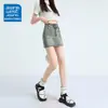 Falda Vaquera de Chica Hot Americana para Mujer Verano 2025 Cintura Alta Empalmada Ropa de Trabajo Falda Corta de Corte A