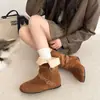 Botas de Motociclista Estilo Retrô Western para Mulheres, Botas de Cano Médio, Estilo Coreano, Fivela, Salto Grosso, Puxar, Botas de Cano Curto