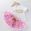 Conjunto de falda y tutú para bebé niña de medio año, ropa de vacaciones, Amazon, eBay, ropa para niños, ropa de bebé al por mayor