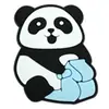 Flor de Zapatos de Panda Linda de Dibujos Animados Accesorios Joyería Desmontable DIY Llavero Agujero Accesorios para Zapatos Hebilla de Zapato de Goma Suave PVC