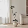 Árbol de Goma Black Diamond Planta Verde Artificial Decoración de Sala de Estar de Lujo de Gama Alta Planta Falsa Biónica Grande de Pie Estilo Wabi-Sabi