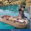 Bandeja Flutuante para Piscina de Villa Casual Prato de Jantar para B&B de Celebridade da Internet Café da Manhã Hotel Chá da Tarde Cesta de Rattan