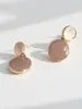 Pendientes Redondos de Esmalte de Color Caramelo Estilo Coreano Personalizados Joyería Transfronteriza Moda Versátil Dulce Temperamento Pendientes de Otoño e Invierno para Mujer