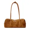 Bolso tipo Baguette de Terciopelo Gamuzado Estilo Retro Escarchado Nuevo 2026 Elegante con Estilo Bolso de Hombro Único de Cuero Genuino Bolso de Axila Melaleuca